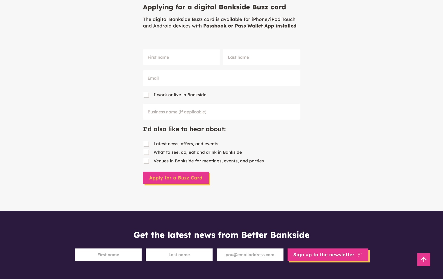 POS discount card integration with sign up form