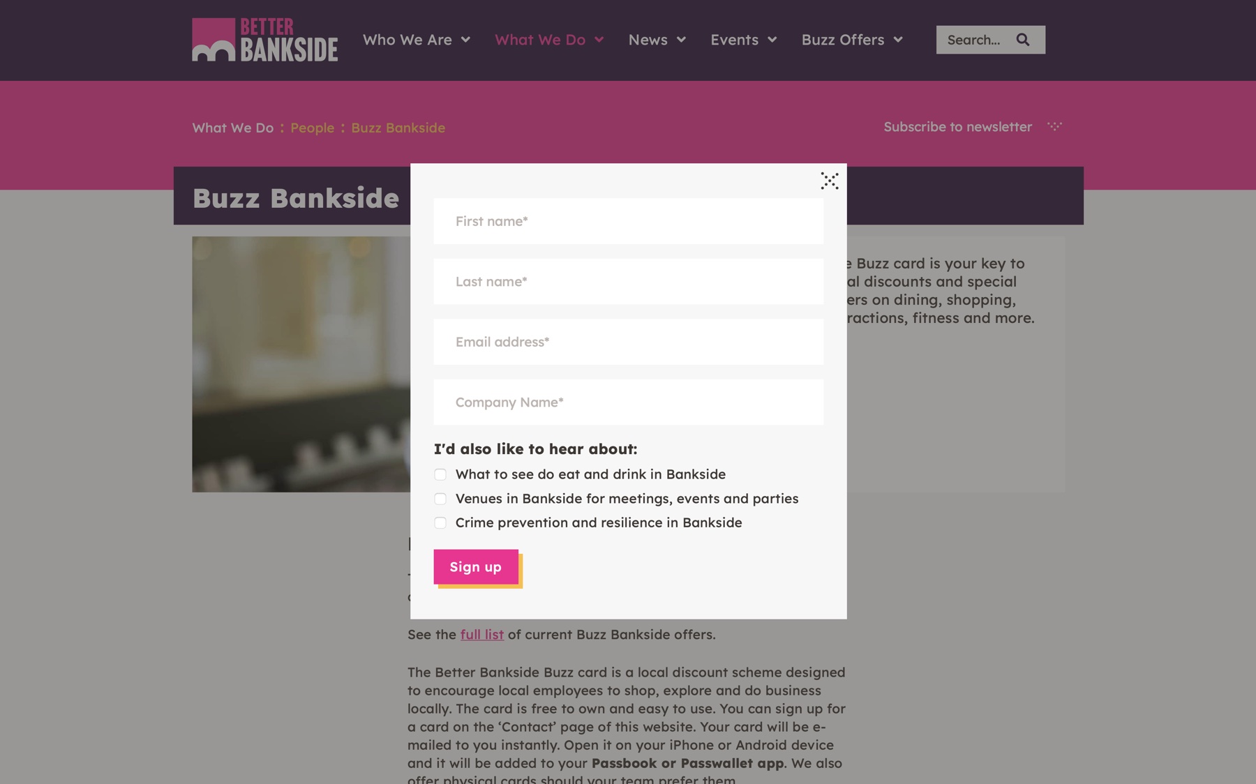 Popup forms connected with Spotler