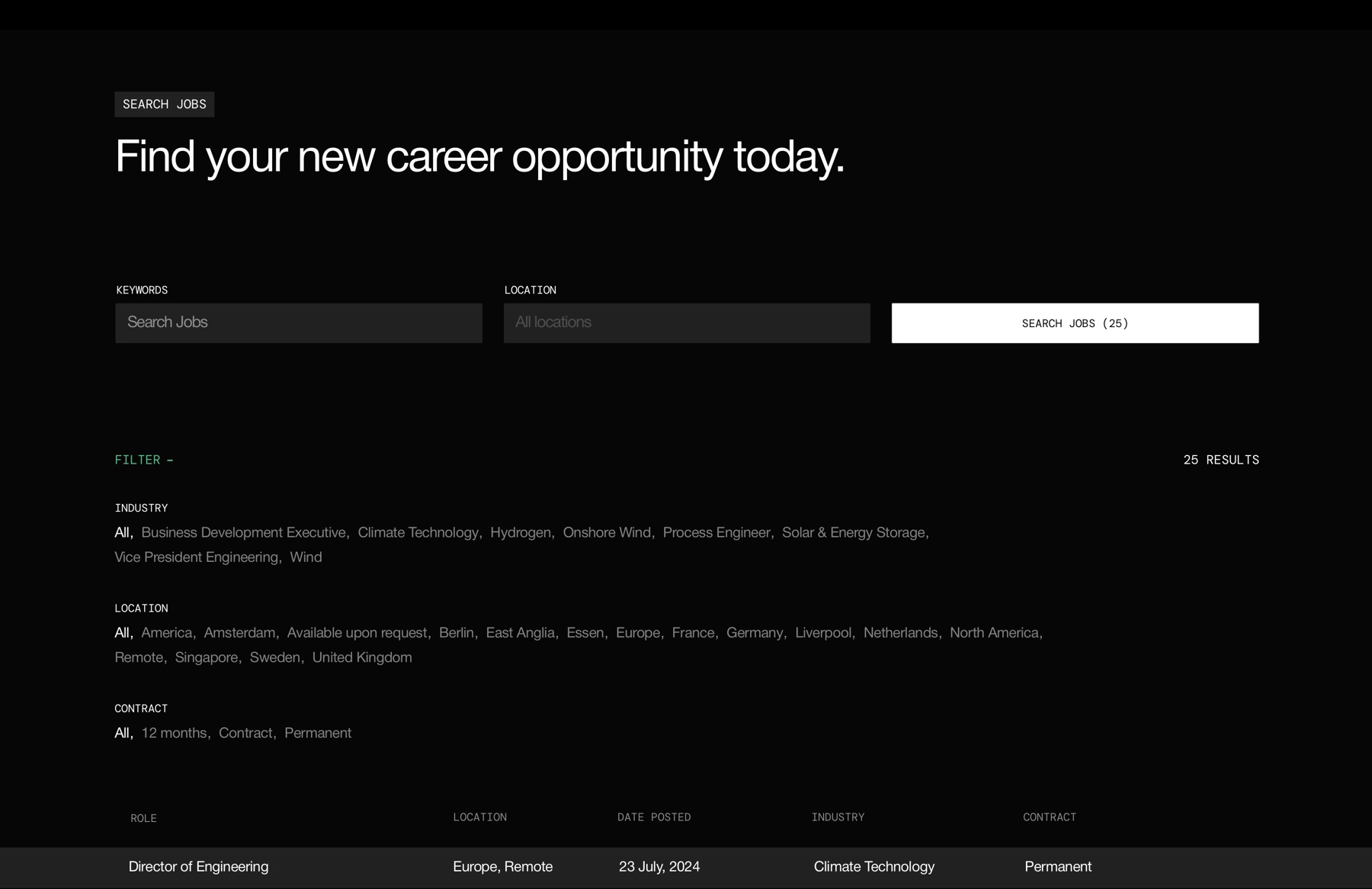 Jobs being pulled in dynamically from the external Bullhorn API