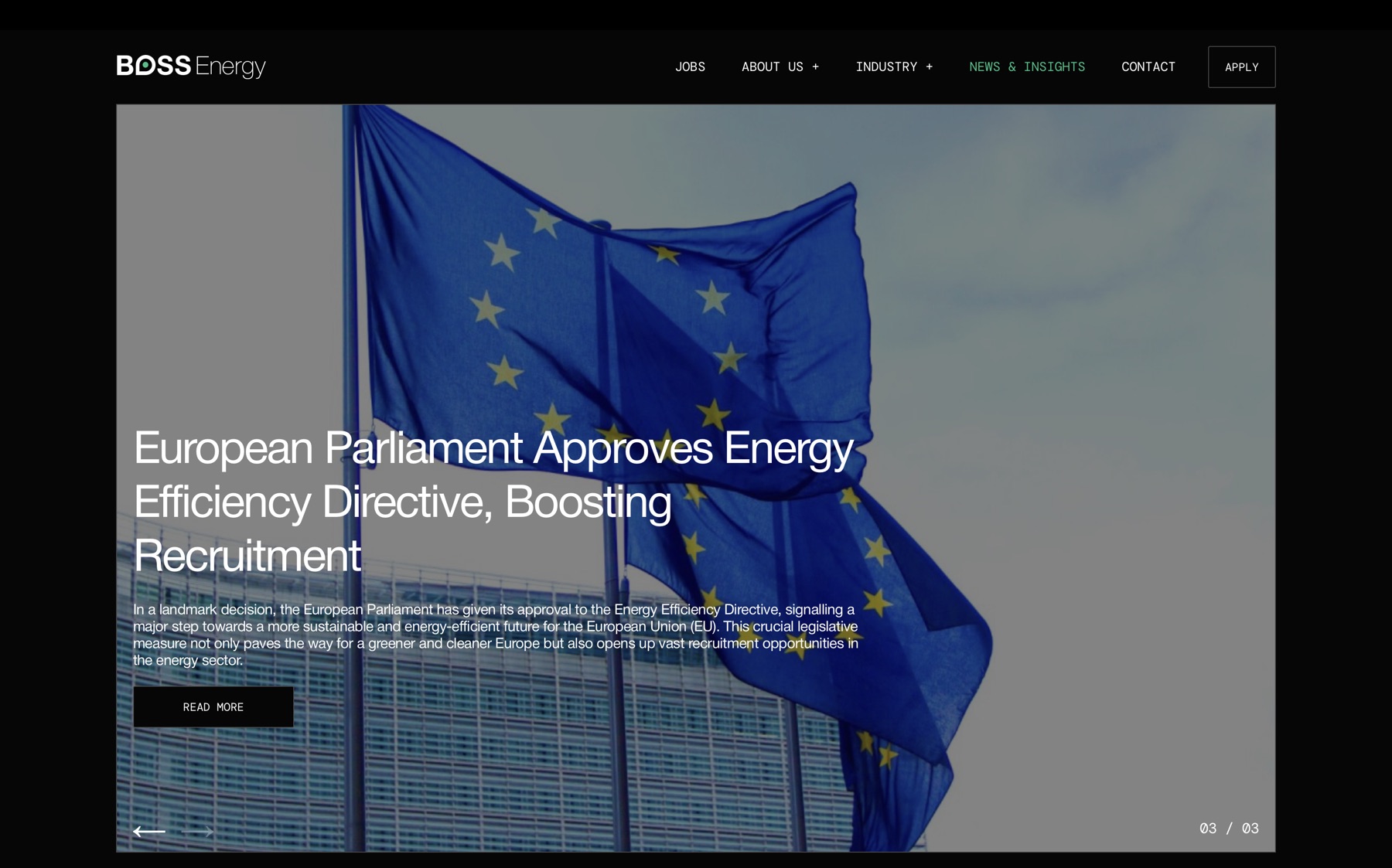 Featured blog/news article at the top of the page