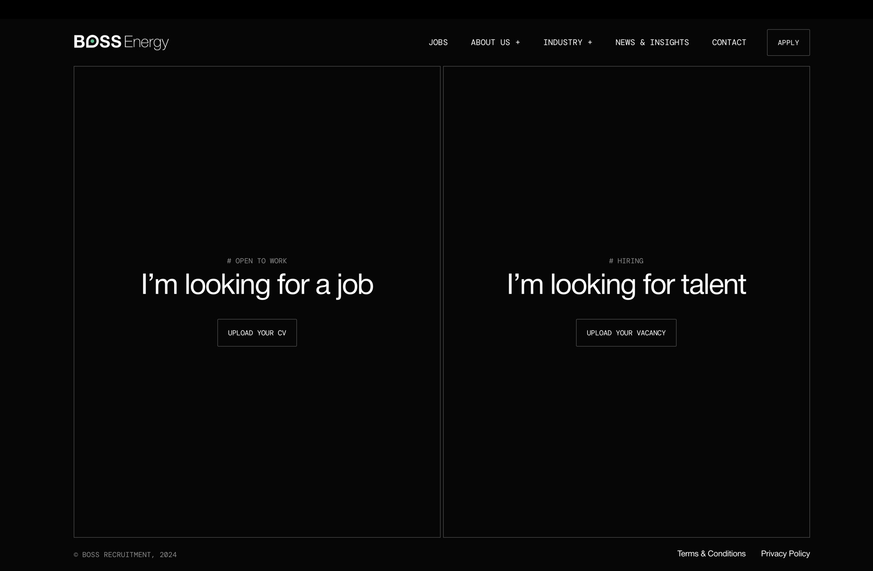 Well defined user journeys depending on if the visitor is a company or a candidate