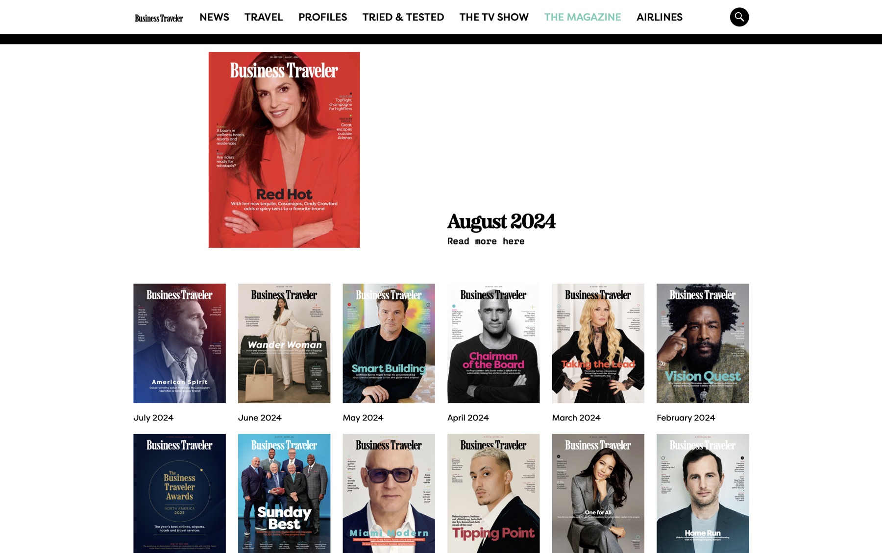 Magazine archive page
