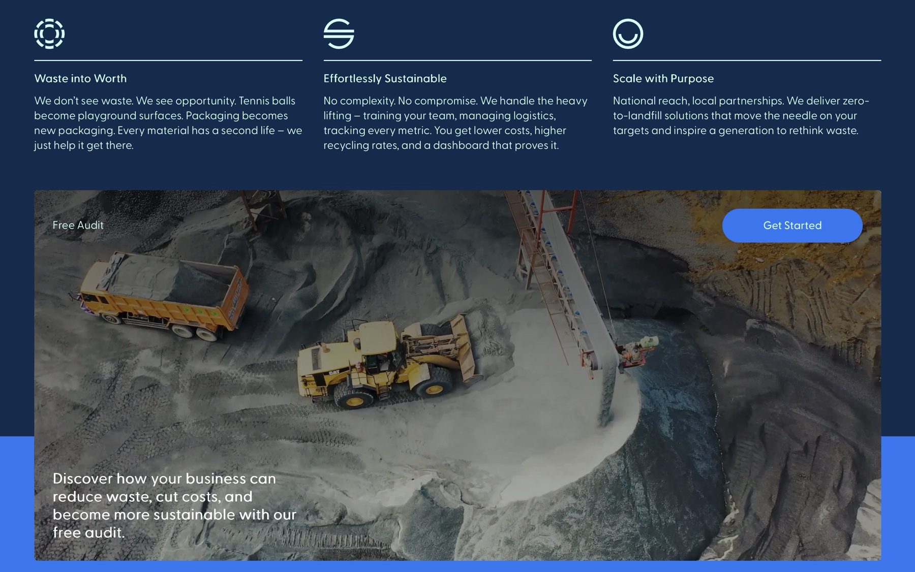 Service cards combining clean SVG icons with looping video backgrounds to explain what Hubba does at a glance.