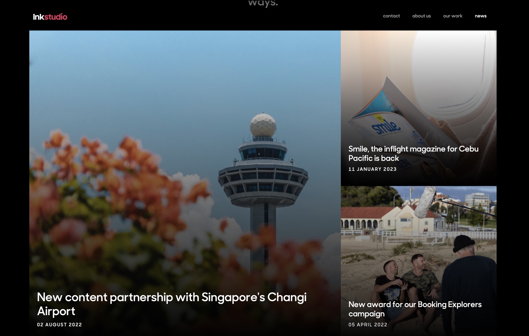 Tiled news page