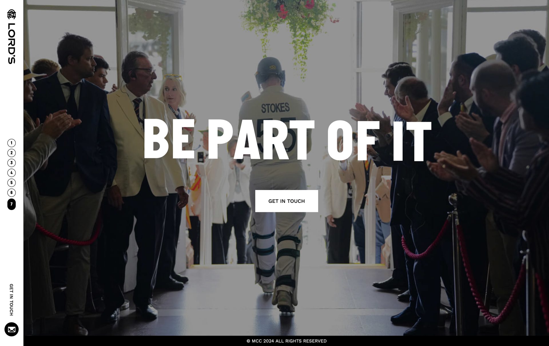 A bold call-to-action section that invites users to get in touch, opening a new email to the commercial team.