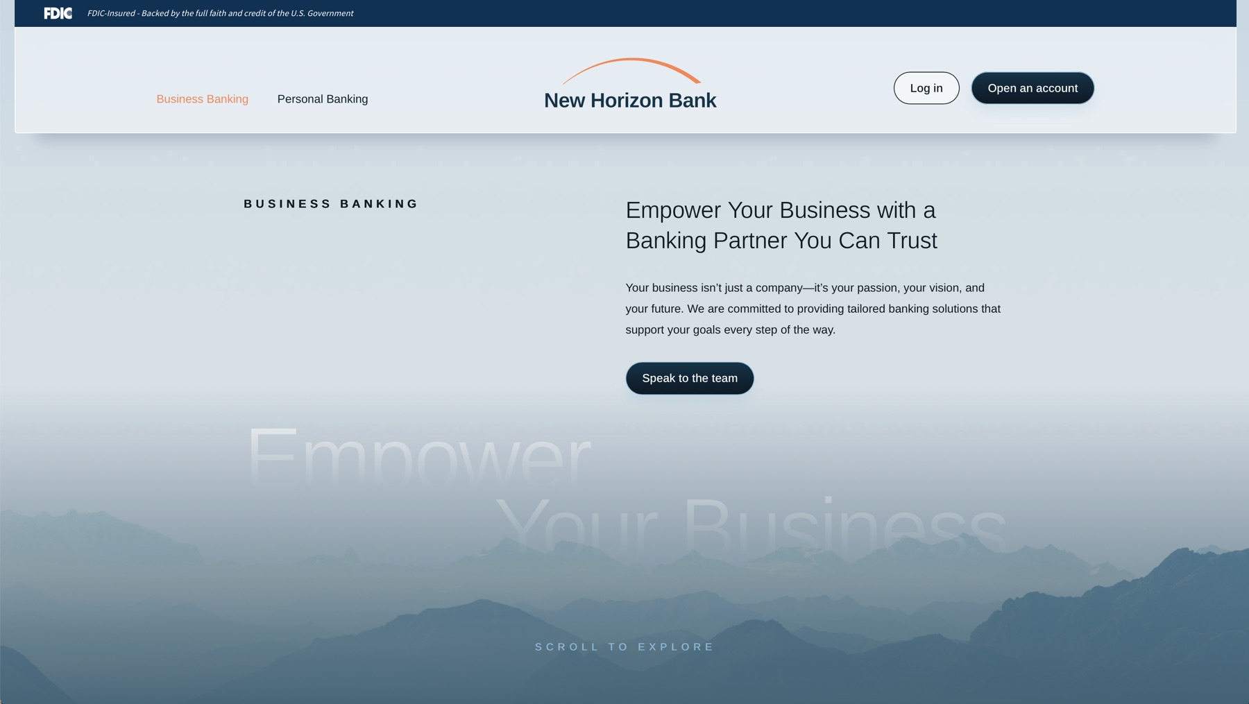 Layered parallax imagery and scrolling text that add depth and motion while keeping the content easy to read.