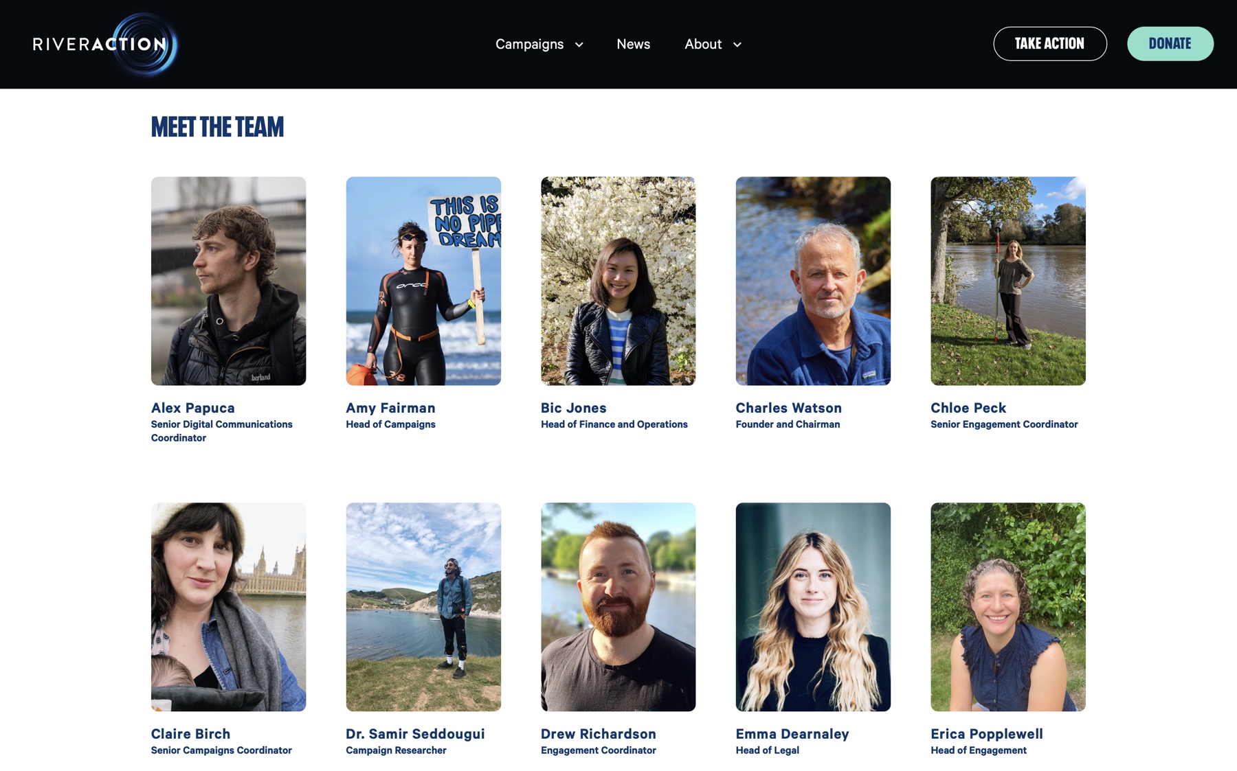 Team members and modal bios
