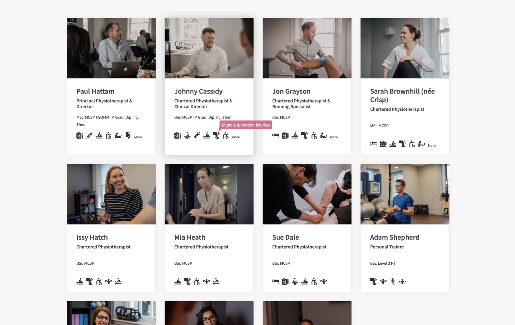 Staff bios connected to services/treatements