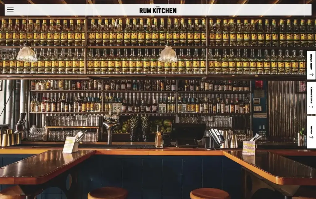 The Rum Kitchen restaurant WordPress website