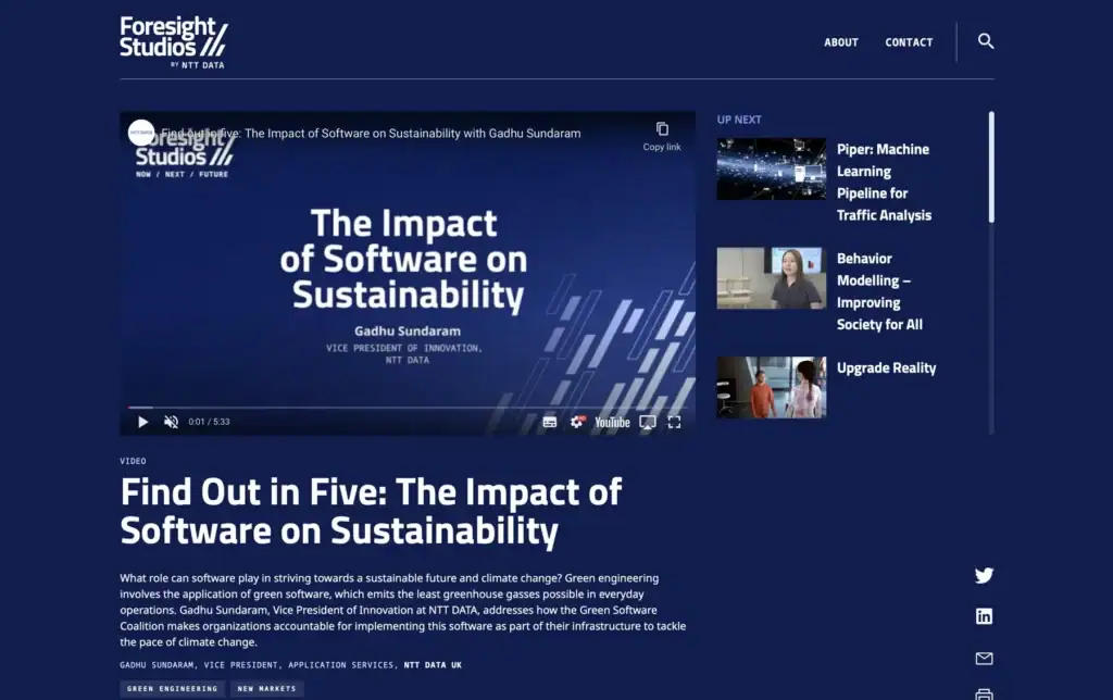Foresight YouTube and Vimeo video articles