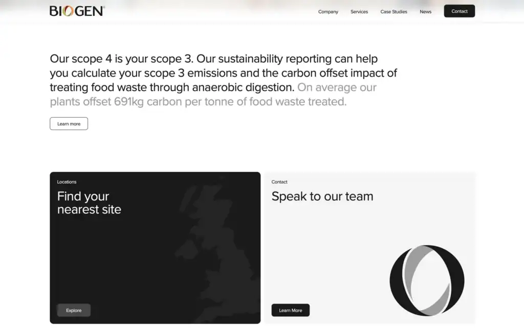 Biogen sustainability website section