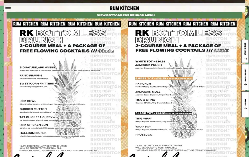 The Rum Kitchen restaurant PDF menu