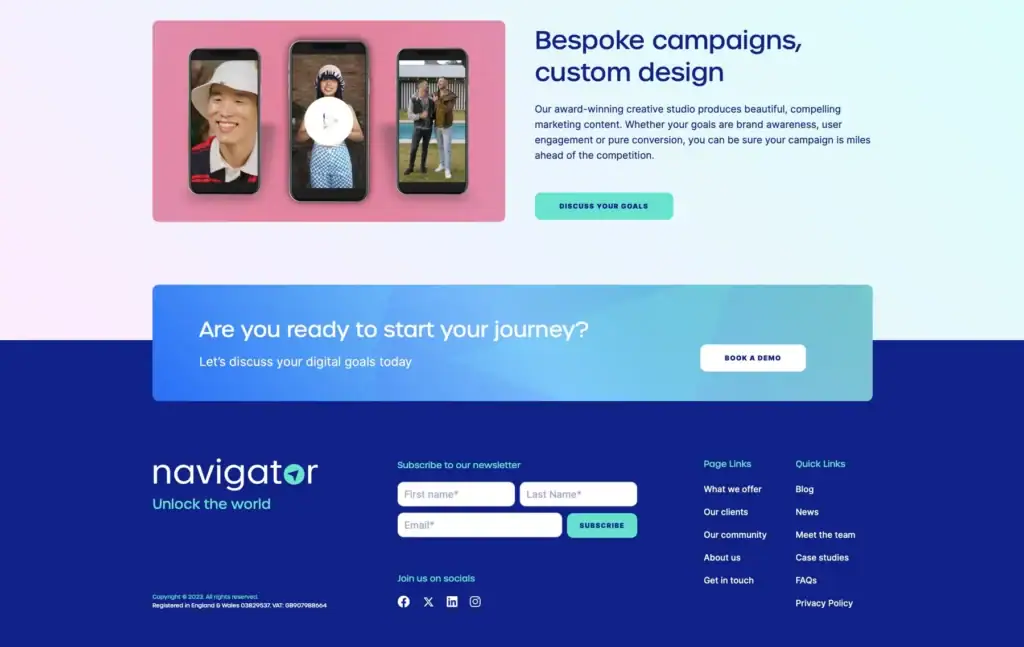 Sales Navigator animated calls to action