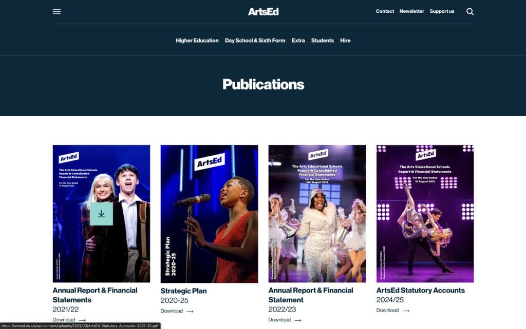 Acting and theatre school events design