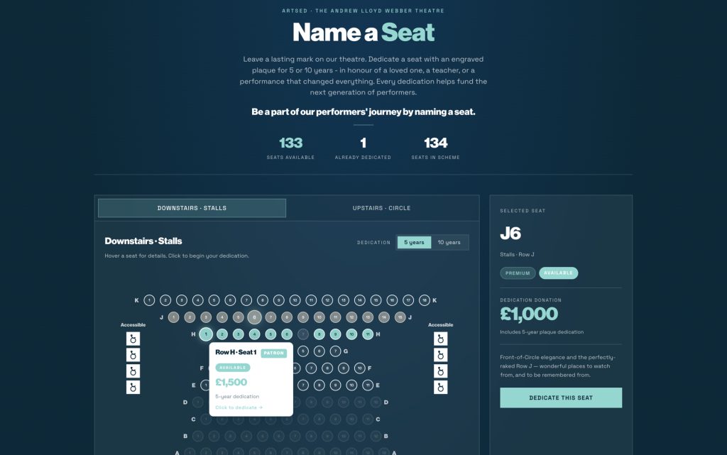 Custom theatre web design and development